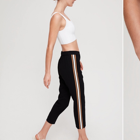 Aritzia Pants - Aritzia Babaton Conan Crop Pant Crepe stripes red
